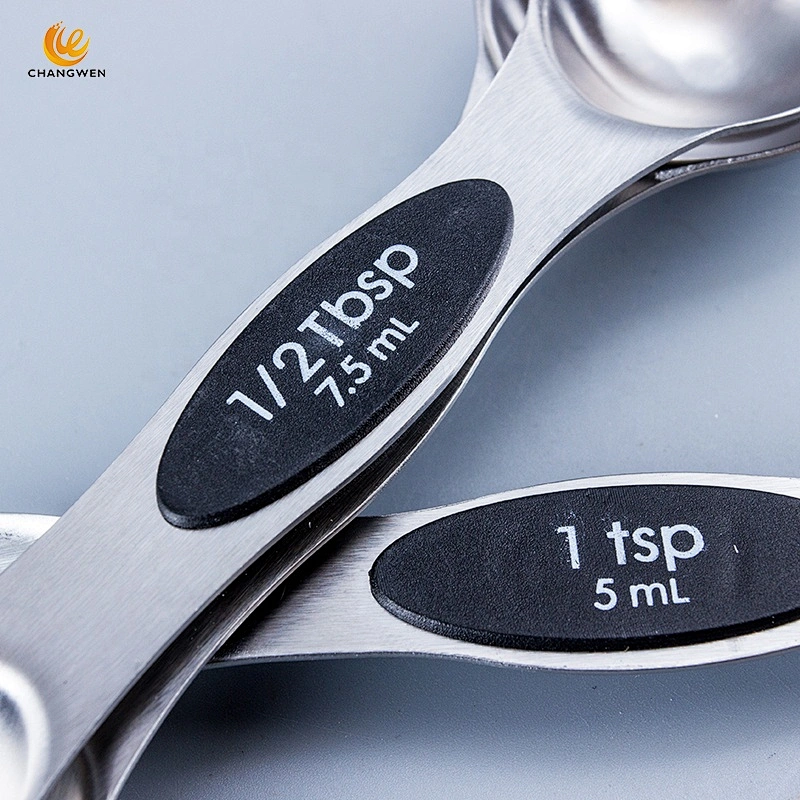 Kitchen Accessories 8pcs stainless steel double head measuring spoon set with magnets handle