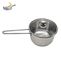 Kitchenware tool capsuled bottom  S/ S  saucepan straight shape Casserole stainless steel sauce pan with clear glass lid