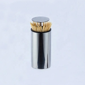 kitchen gadget toothpick tube creative fashion stainless steel toothpick tube wooden toothpicks