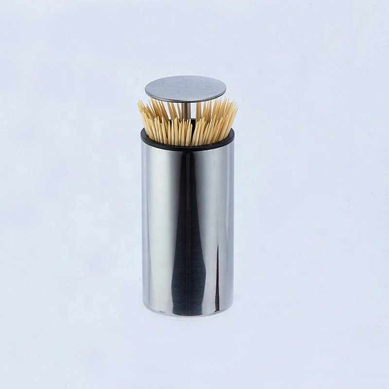 kitchen gadget toothpick tube creative fashion stainless steel toothpick tube wooden toothpicks