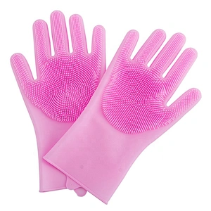 2020 Hot Selling Multifunctional Heat and Slip Resistant kitchen cleaning tools silicone dishwashing brush with Wash Scrubber