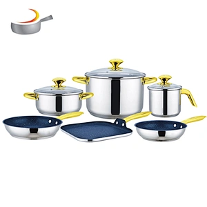 New products South America 9 pcs Stainless steel square frypan with nonstick coating