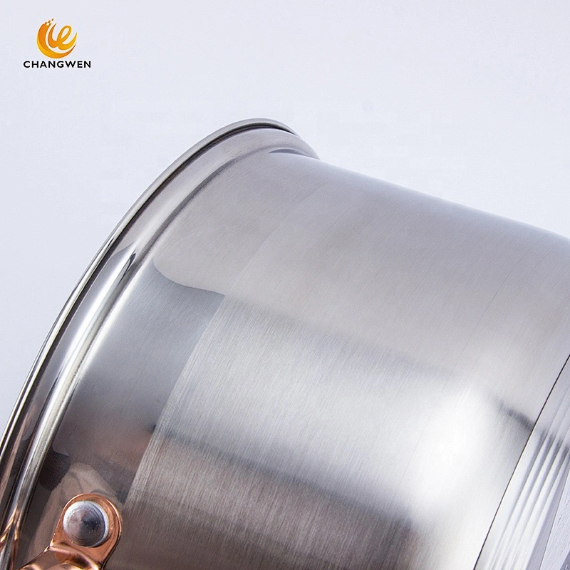 6pcs stainless steel casseroles cooking pot set cookware set with Golden Handle