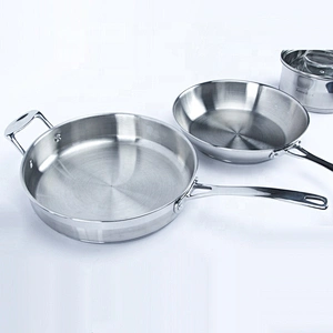 European 4pcs cookware set 304 stainless steel casserole German kitchenware with sauce panan fry pan