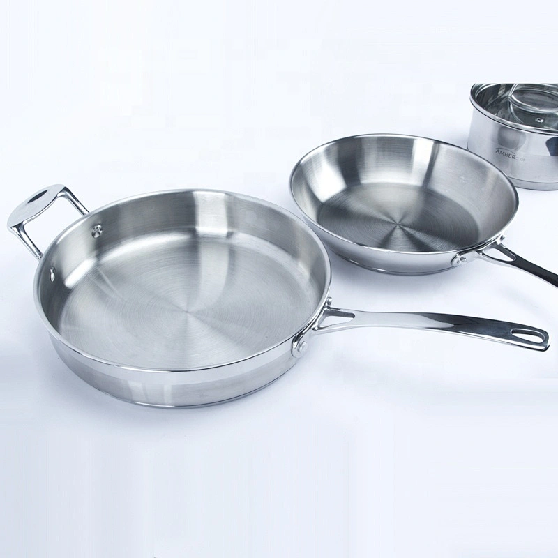 European 4pcs cookware set 304 stainless steel casserole German kitchenware with sauce panan fry pan