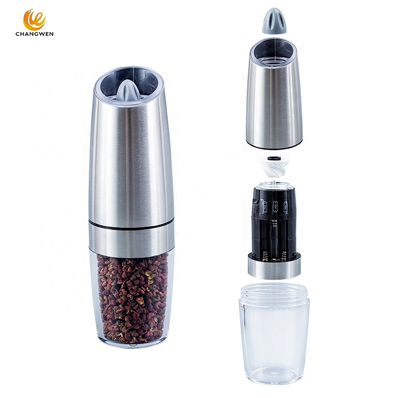 Amazon Hot sale Battery Operated Electric Salt and Pepper Grinder Pepper Mill with Blue LED Light