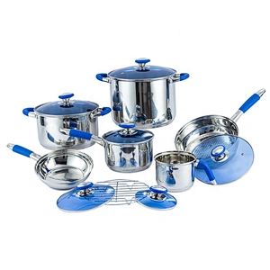 In stock hot Wholesale nonstick kitchenware 13 Pcs Stainless Steel Cookware Set