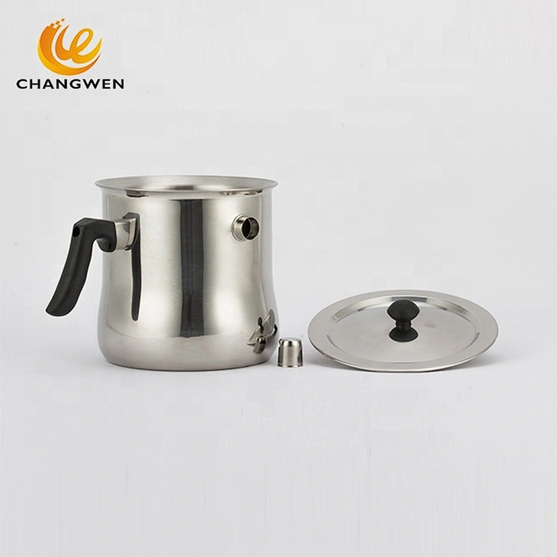Black bakelite handle whistle pot stainless steel milk boiling pot double wall whistling milkpot