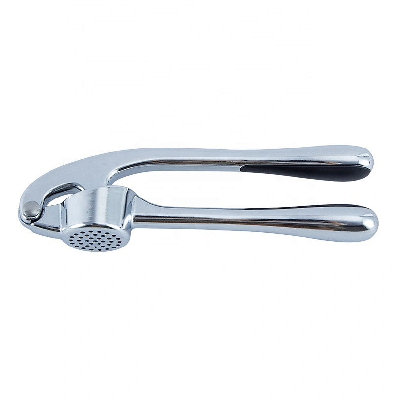 Hot sell Professional Kitchenware Stainless Steel Garlic Press Zinc Alloy Garlic Press with soft silicone handle
