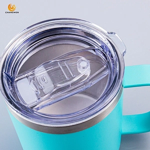 Office Home 14oz Drinking Cup Stainless Steel Insulated Coffee Tumbler Tea Mug with handle and Lid