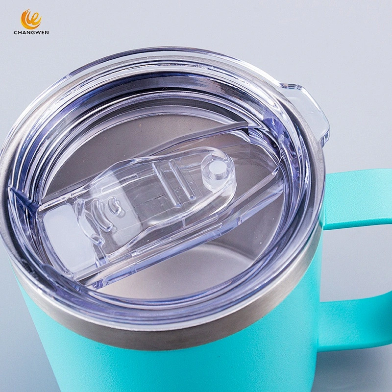 Office Home 14oz Drinking Cup Stainless Steel Insulated Coffee Tumbler Tea Mug with handle and Lid