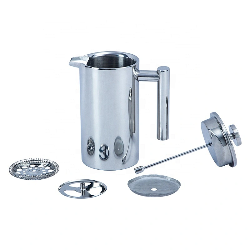350ml/800ml/1000ml Double-Wall Metal Insulated Stainless Steel French Press Coffee Maker