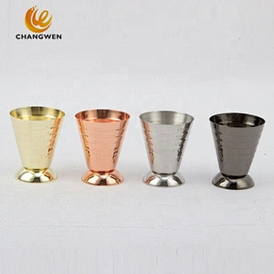 OEM customized 2.5oz gold plating stainless steel measuring cups