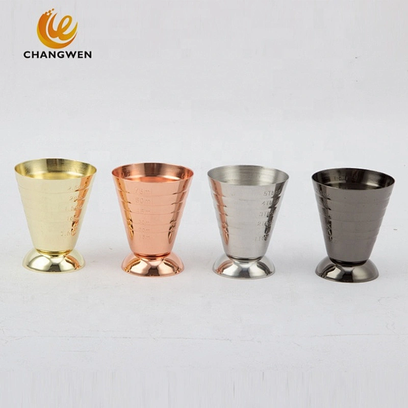 OEM customized 2.5oz gold plating stainless steel measuring cups