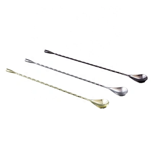 High Quality Colorful long handle Bar Stirrer Spoon Stainless Steel Cocktail Barspoon