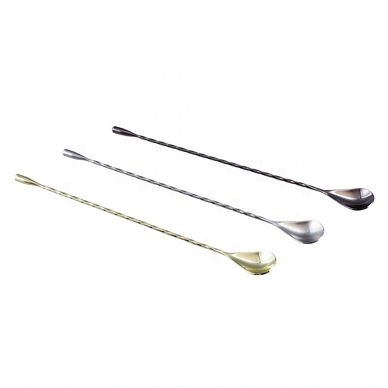 High Quality Colorful long handle Bar Stirrer Spoon Stainless Steel Cocktail Barspoon