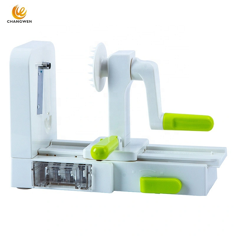 Kitchenware Plastic Vegetable Chopper Tools Manual spiral vegetable cutter and slicer With 5 Blades