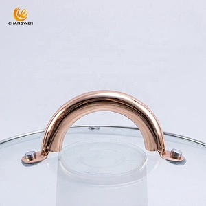 6pcs stainless steel casseroles cooking pot set cookware set with Golden Handle