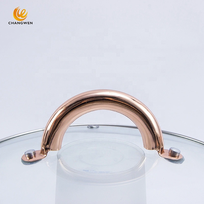 6pcs stainless steel casseroles cooking pot set cookware set with Golden Handle