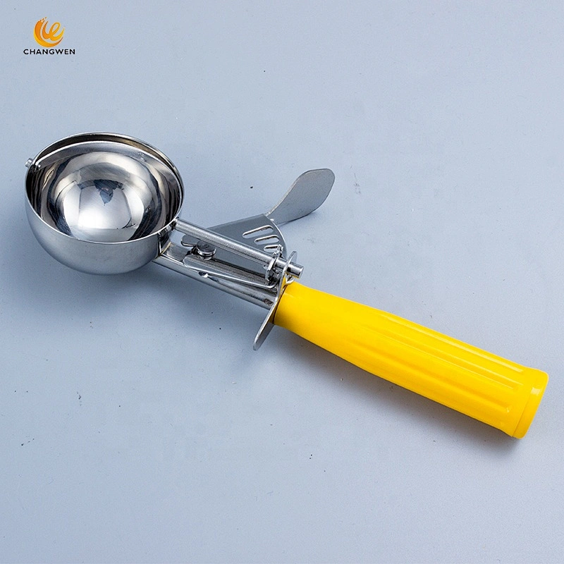Multi-function food grade Stainless Steel ice cream scoop cookie scoop with colorful handle