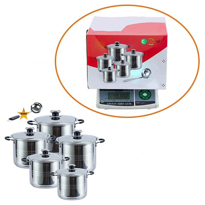Factory kitchenware stainless steel 11pcs Cooking Pot straight shape cookware set capsule bottom cookware