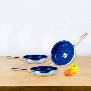 In stock 3pcs non-stick cookware pot set stainless steel fry pan sets