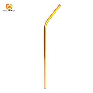 Eeo-friendly Reusable Metal Drinking 304 Straws Stainless Steel Straw with brush