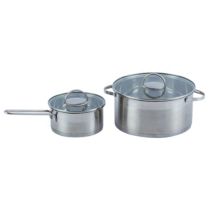 European style soup pot stainless steel saucepan with glass lid