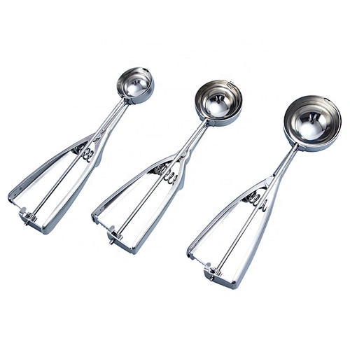 Hot sale 3 size multipurpose melon scoop cookie scoop stainless steel ice cream scoop with trigger release