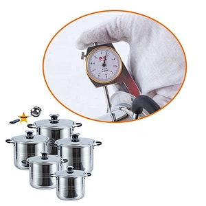 Factory kitchenware stainless steel 11pcs Cooking Pot straight shape cookware set capsule bottom cookware