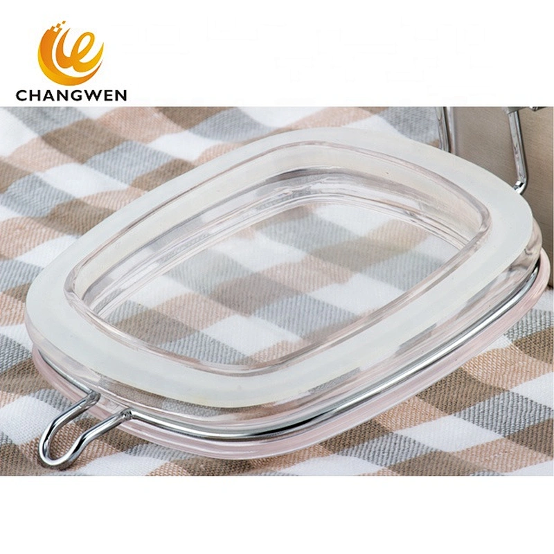 Food Sealed Airtight Square Kitchen Stainless Steel Coffee Sugar Tea Bottles Seasoning Jar Food Storage Canister Jar