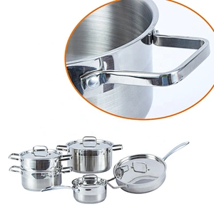 European cookware set 304 stainless steel casserole cooking pot sauce pan fry pans