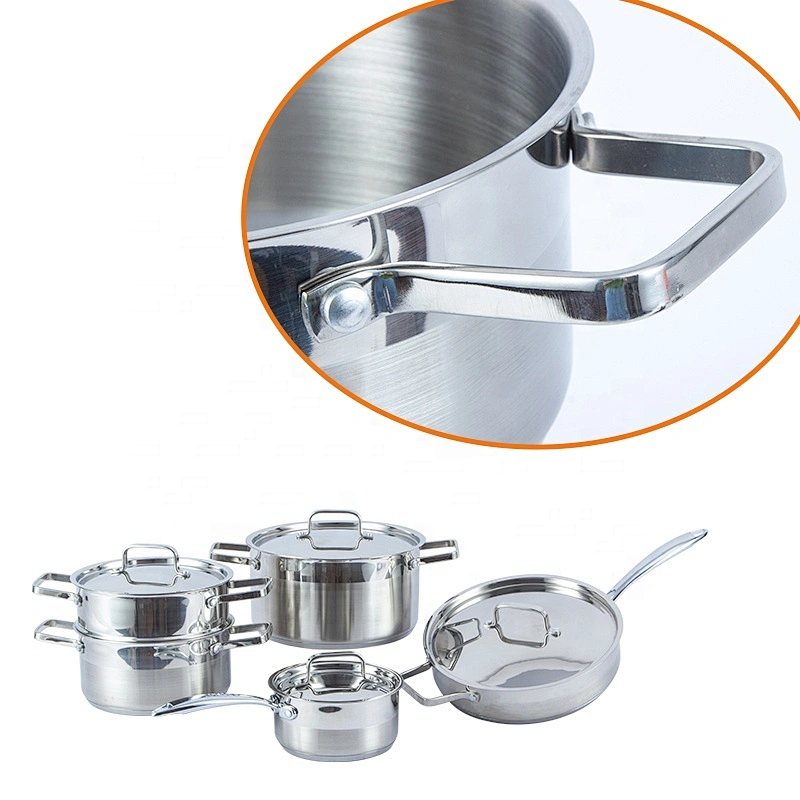 European cookware set 304 stainless steel casserole cooking pot sauce pan fry pans