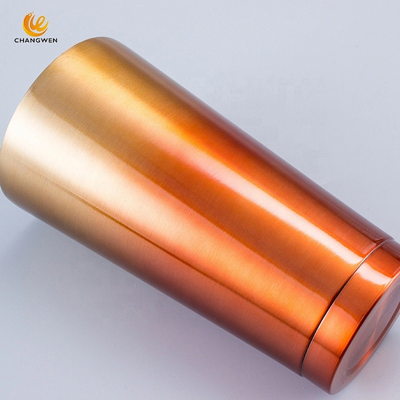 500ml Gradient Color Coffee Mug Travel Cup Stainless Steel Insulated Tumbler with Straw and lid