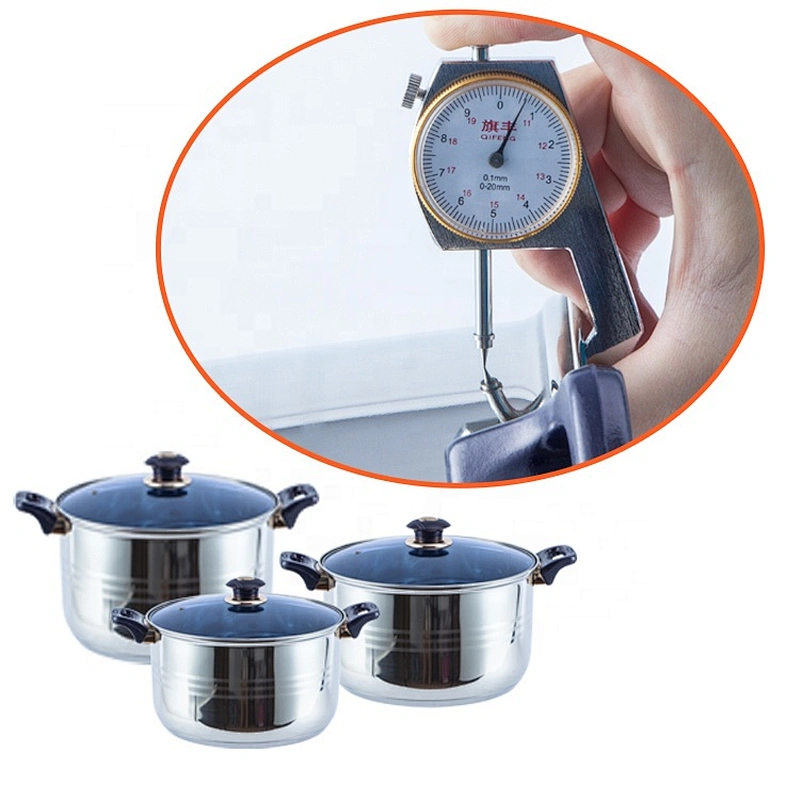 Kitchen accessories metal casserole cooking pots stainless steel 6pcs cookware set