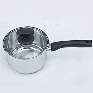 Kitchenware accessory 18cm casserole stainless steel soup pot with glass lid