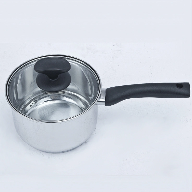 Kitchenware accessory 18cm casserole stainless steel soup pot with glass lid