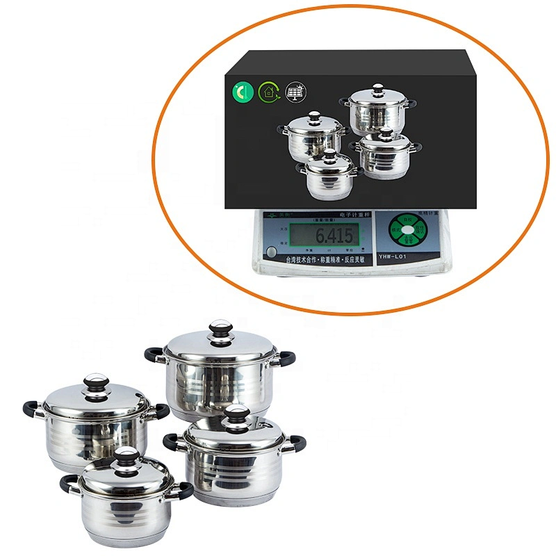 8PCS Straight Shape Kitchenware Stainless Steel Cookware Set with Capsule Bottom Cookware