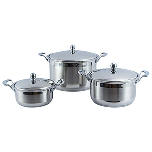 high quality big pot set 6pcs stainless steel cookware set Wide edge cookware