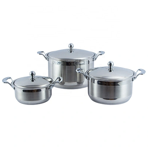 high quality big pot set 6pcs stainless steel cookware set Wide edge cookware