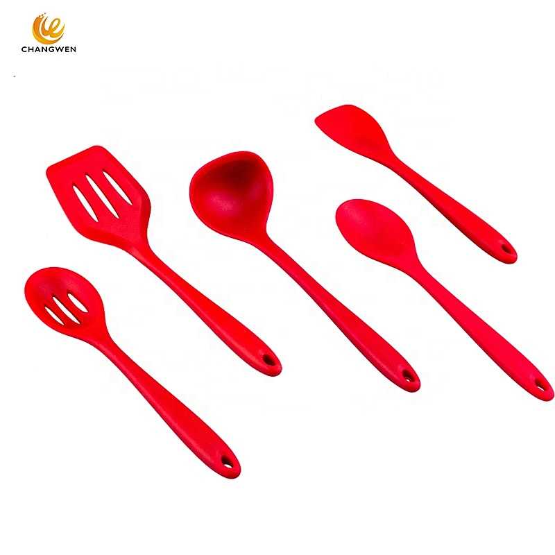5PCS Kitchen Accessories Silicone Non-Stick Cooking Kitchen Utensil Set With Holder