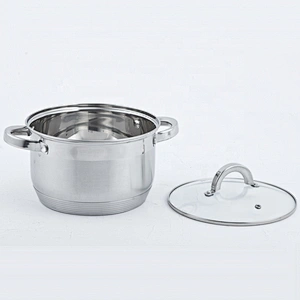 German style industrial the palm cooking pot stainless steel cookware kitchenware single sauce Pot with glass lid