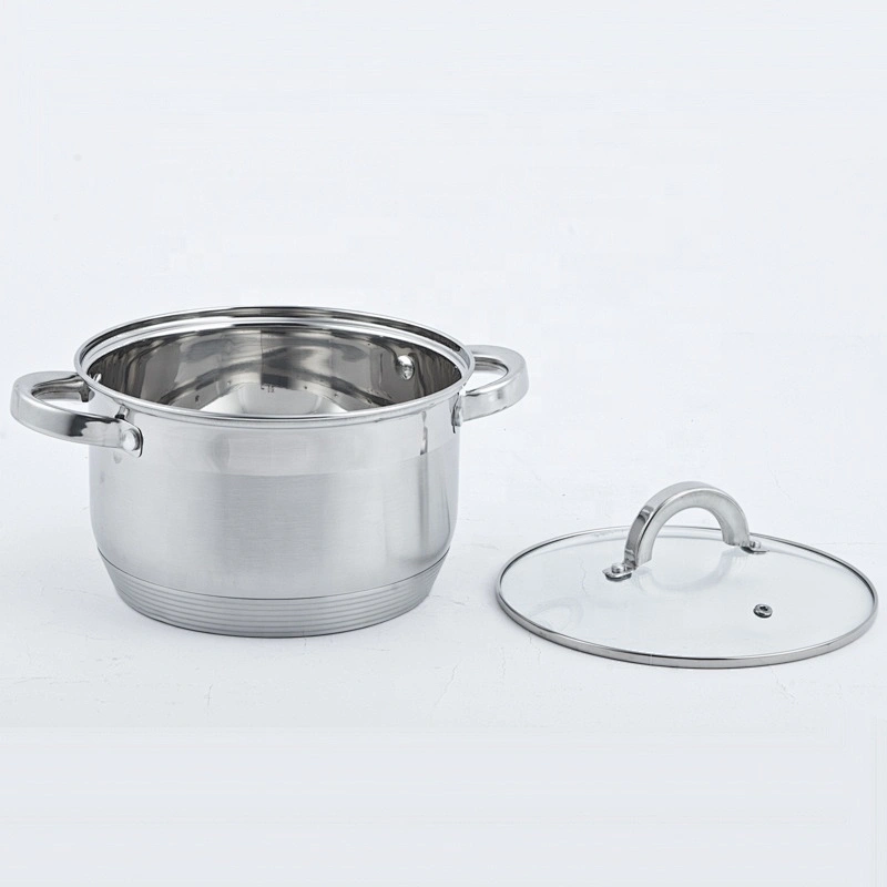 German style industrial the palm cooking pot stainless steel cookware kitchenware single sauce Pot with glass lid