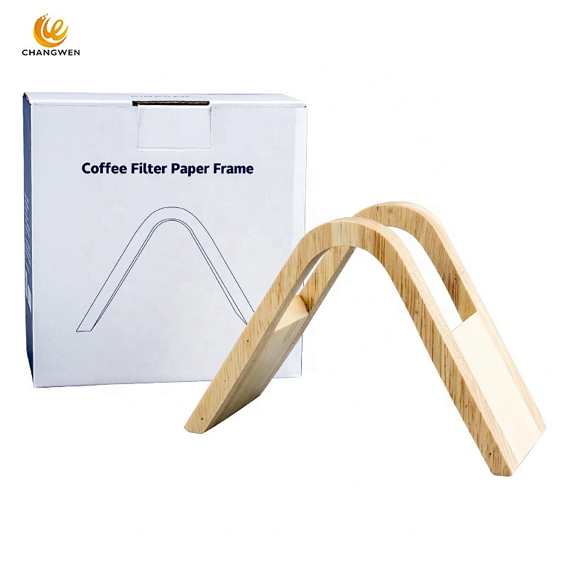 Wholesale Easy to Operate Coffee Tool Put Hot Coffee Filter Paper V Shape Wood Coffee Filter Paper Holder