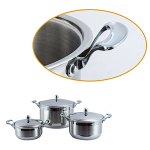 high quality big pot set 6pcs stainless steel cookware set Wide edge cookware
