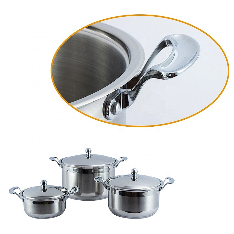 high quality big pot set 6pcs stainless steel cookware set Wide edge cookware