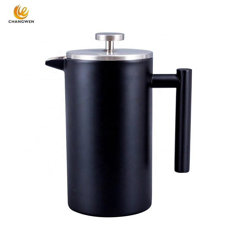 600ml/1000ml Insulated Double Wall Black Coffee Maker Stainless Steel French Coffee Press