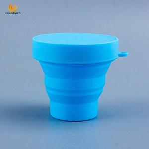 Portable OEM Eco Friendly Collapsible Travel Coffee Mug Silicone Foldable Coffee Mug Cup With Lid