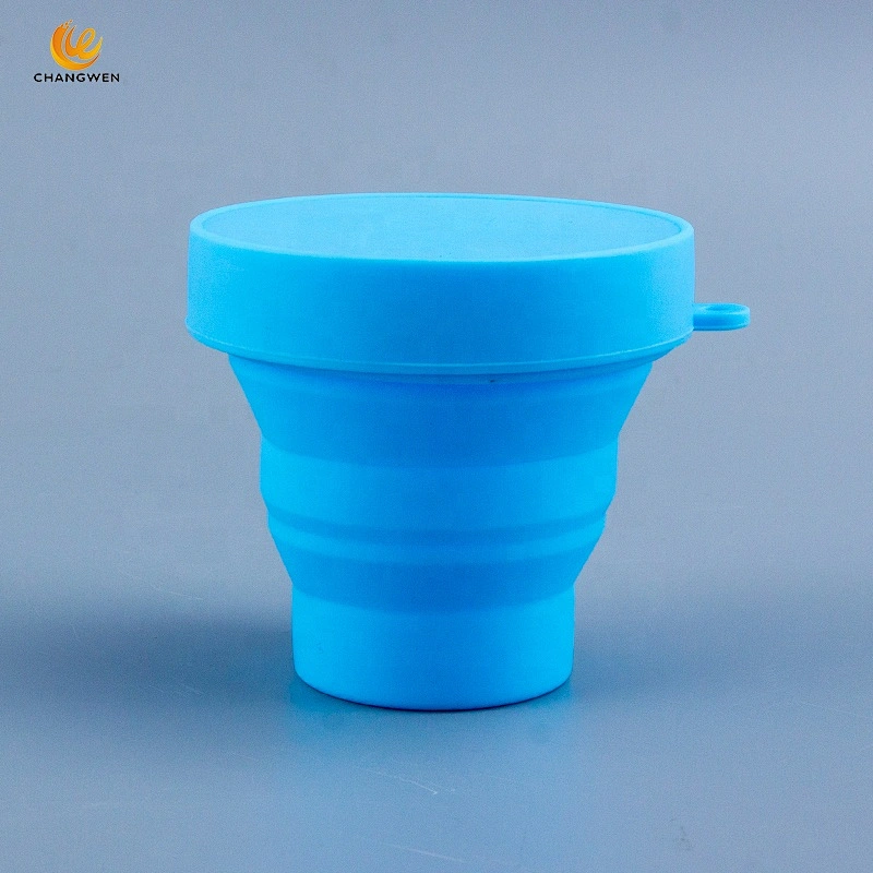 Portable OEM Eco Friendly Collapsible Travel Coffee Mug Silicone Foldable Coffee Mug Cup With Lid