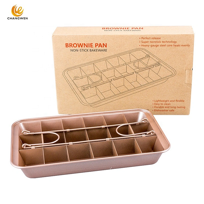 Professional Non stick carbon steel Bakeware 18 Cavity Easy Cleaning Square Lattice Cake Mold Brownie Baking Pan